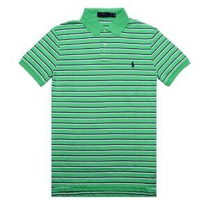 POLO Ralph Lauren Men's Green Striped Short Sleeve Polo Shirt Size L/G